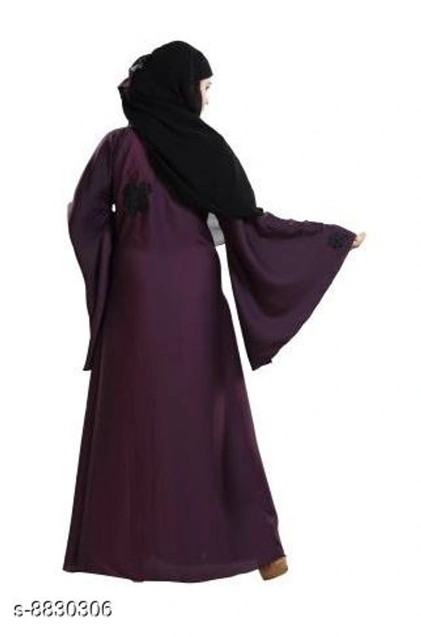 Tucute® Women's Ready to Wear-Instant Chiffon Abaya Burkha with Waist Belt/Scarf Hijab - Wine, Free Size