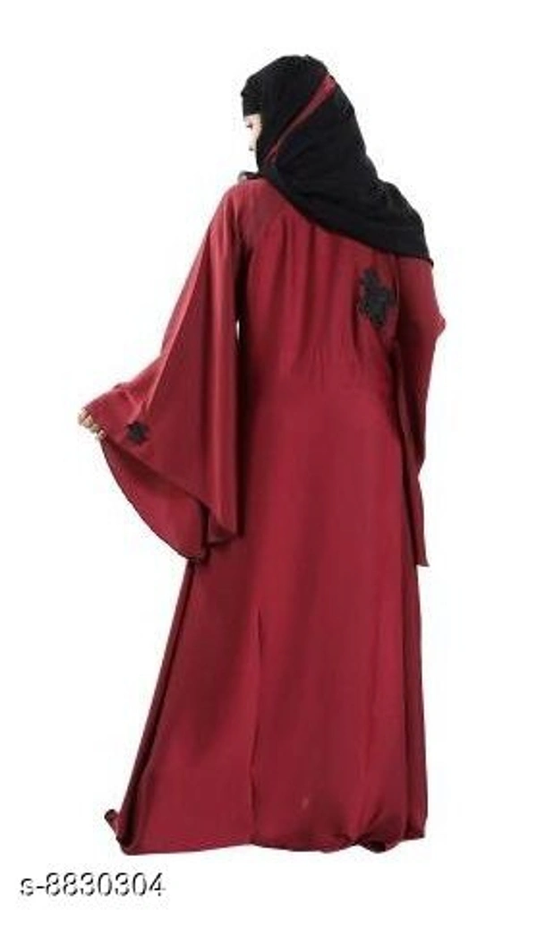 Tucute® Women's Ready to Wear-Instant Chiffon Abaya Burkha with Waist Belt/Scarf Hijab - Marron, Free Size
