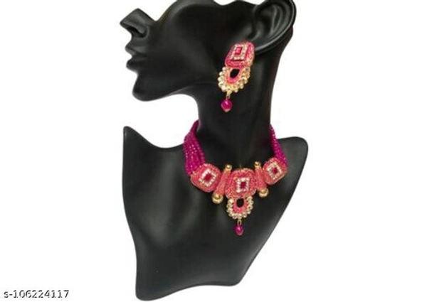 kundan jewellery set - Free Size, Pink