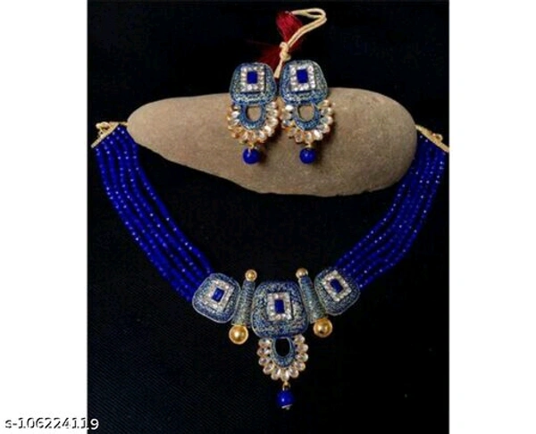 kundan jewellery set - Free Size, Blue