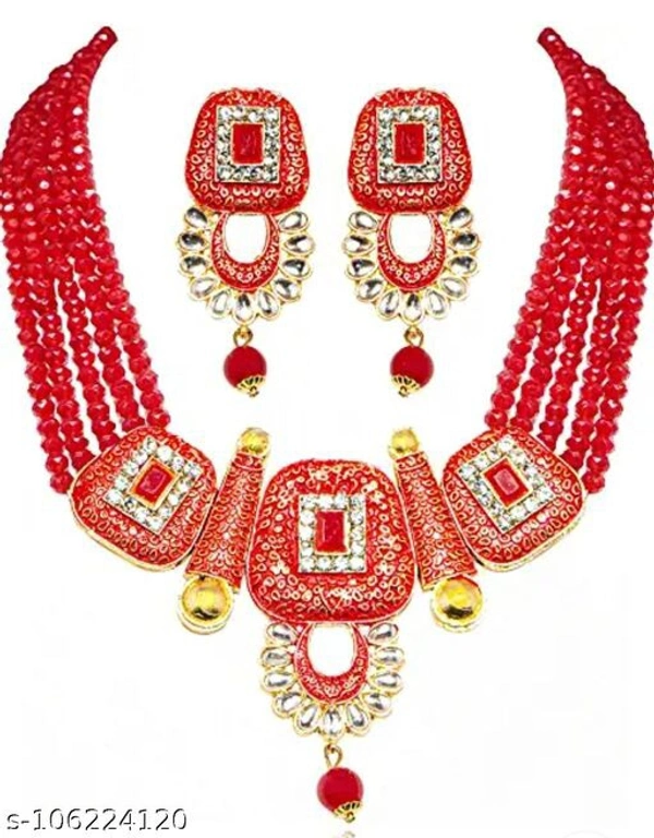 kundan jewellery set - Free Size, Red