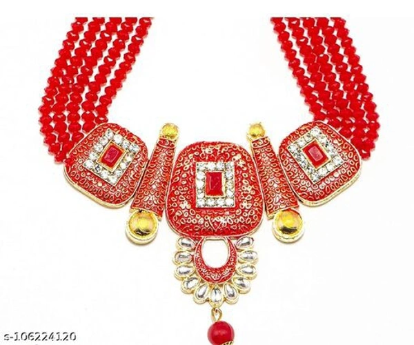 kundan jewellery set - Free Size, Red