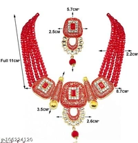 kundan jewellery set - Free Size, Red