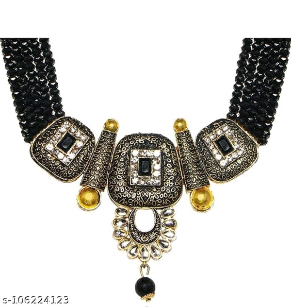 kundan jewellery set - Free Size, Black