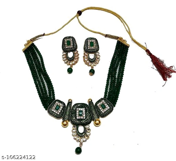 kundan jewellery set - Free Size, Black