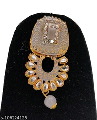 kundan jewellery set - Free Size, Grey