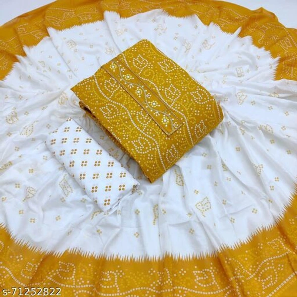 Suits - Yellow, Semi Stitched