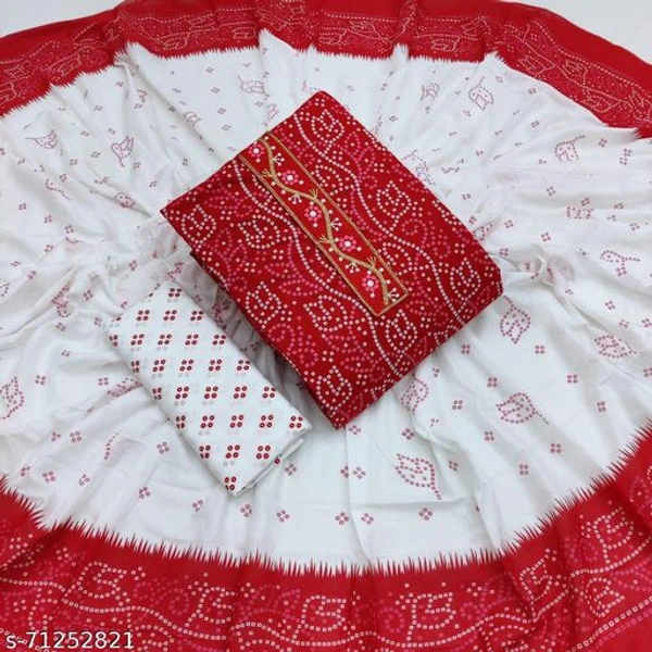 Suits - Red, Semi Stitched