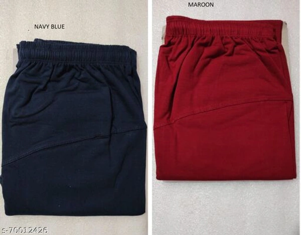 Women Rubby Cut cotton Lycra Plus Size Leggings Combo of 2 - Nevy Blue Maroon, 32