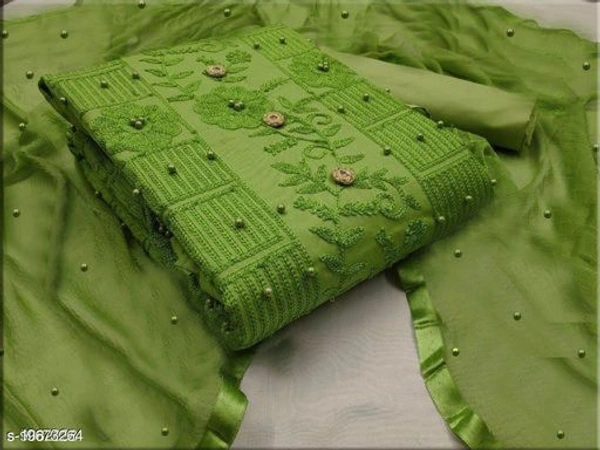 Classy Cotton Suit & Dress Material - Green, Un Stitched