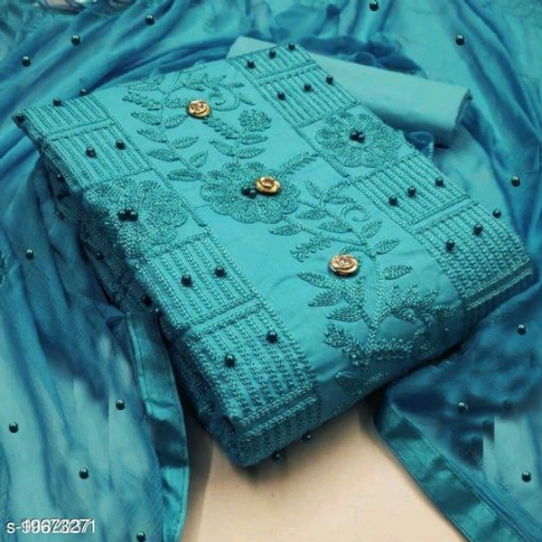 Classy Cotton Suit & Dress Material - blue, Un Stitched