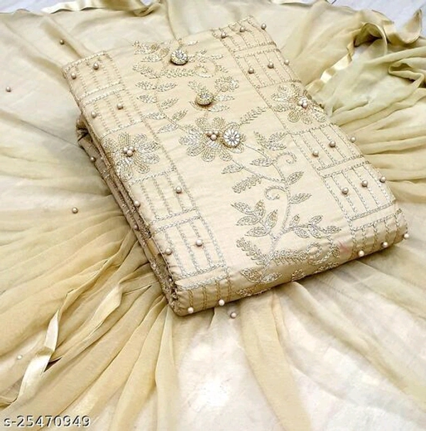 Classy Cotton Suit & Dress Material - Skin Colour, Un Stitched