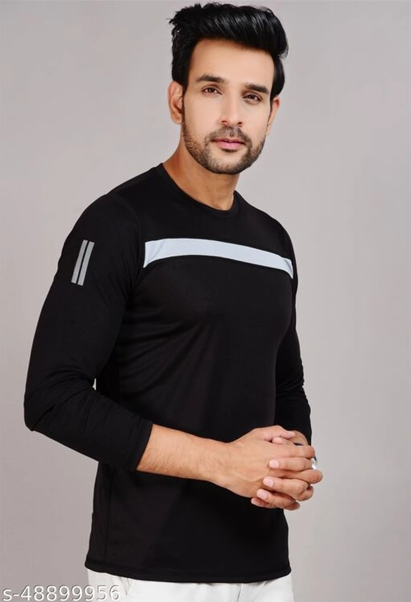 Addiz Sports Round neck with Full seleeve Tshirt for Mens - Black, M