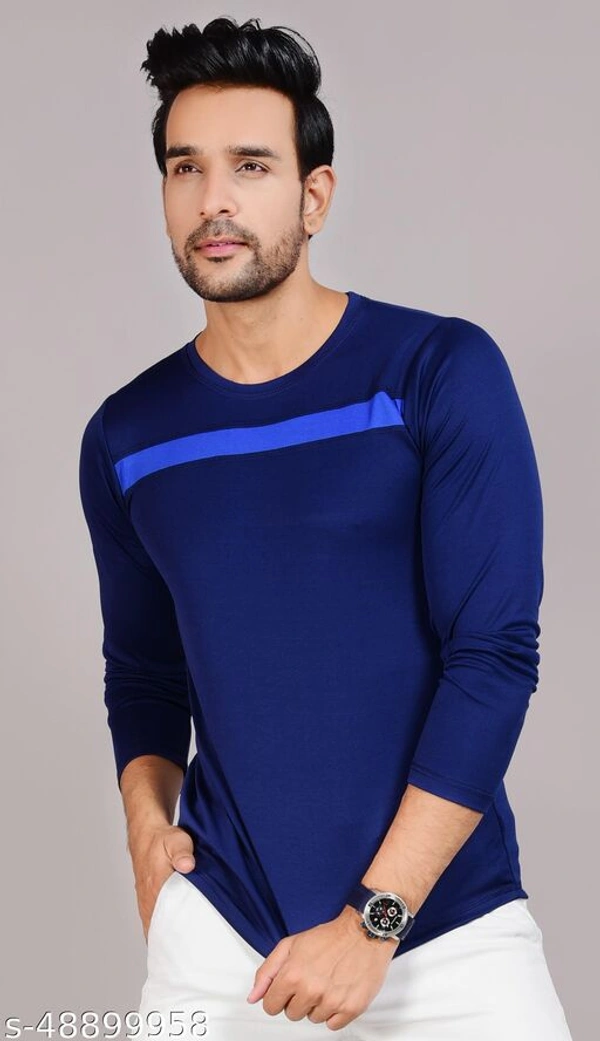 Addiz Sports Round neck with Full seleeve Tshirt for Mens - Blue, M