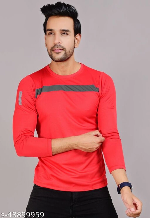 Addiz Sports Round neck with Full seleeve Tshirt for Mens - Red, L