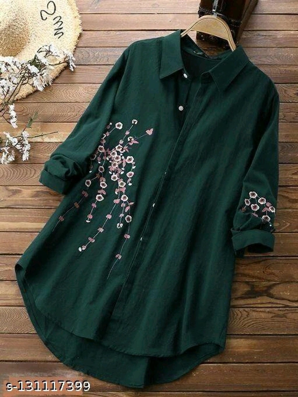 Trendy & Stylish Women Shirt - Dark Green, M