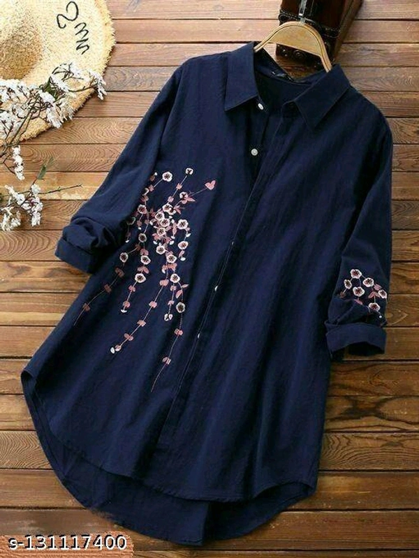 Trendy & Stylish Women Shirt - Nevy Blue, XL
