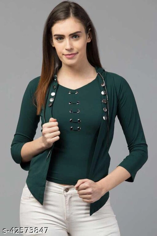 Girls Red Polycotton Tops & Tunics Pack Of 1 - Green, 12-13 Years