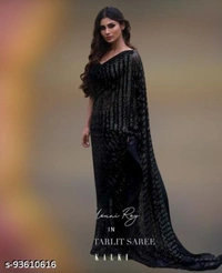 Bollywood saree with embroidery work saree - Free Size