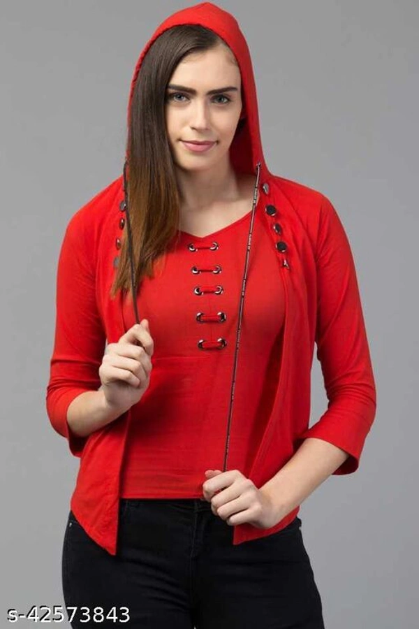 Girls Olive Polycotton Tops & Tunics Pack Of 1 - Red, 14-15 Years