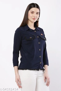 Boys Navy Blue Cotton Blend Shirts Pack Of 1 - Nevy Blue, 15-16 Years