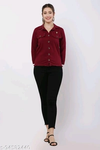 LACE _ SHIRT _ BLACK - Maroon, 11-12 Years