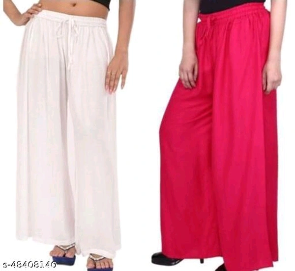 Designer Feminine Women Palazzos - White Rani, 30