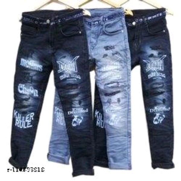 Masterly Weft White Colour Trendy Slim Fit jeans For Men - Blue, 38
