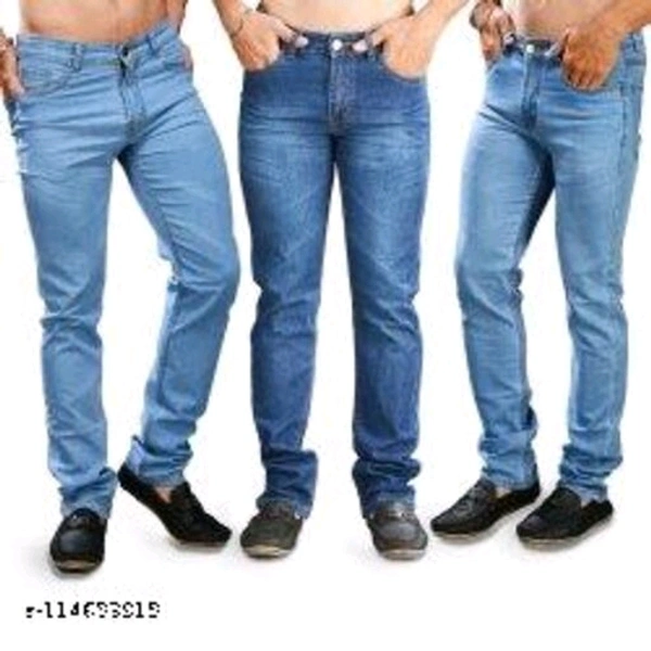 Masterly Weft White Colour Trendy Slim Fit jeans For Men - Blue, 28