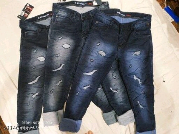 Masterly Weft White Colour Trendy Slim Fit jeans For Men - Blue, 28