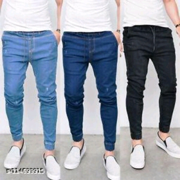 Masterly Weft White Colour Trendy Slim Fit jeans For Men - Blue, 30