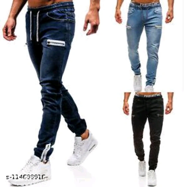 Masterly Weft White Colour Trendy Slim Fit jeans For Men - Nevy Blue, 28