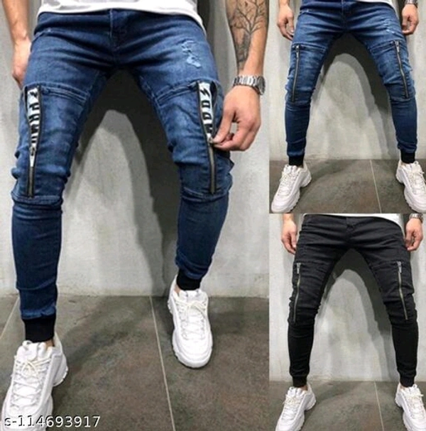 Masterly Weft White Colour Trendy Slim Fit jeans For Men - Blue, 38