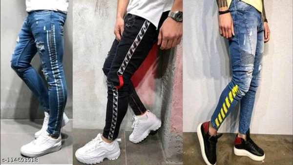 Masterly Weft White Colour Trendy Slim Fit jeans For Men - Black, 32