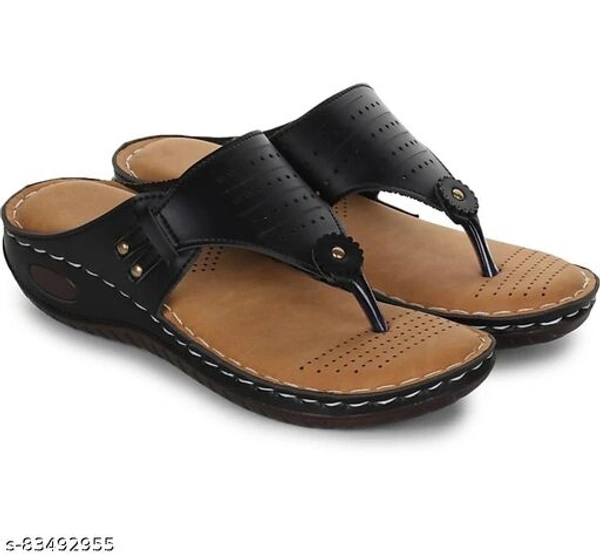 AADVIT WOMEN FLAT SANDALS - Black, IND-5