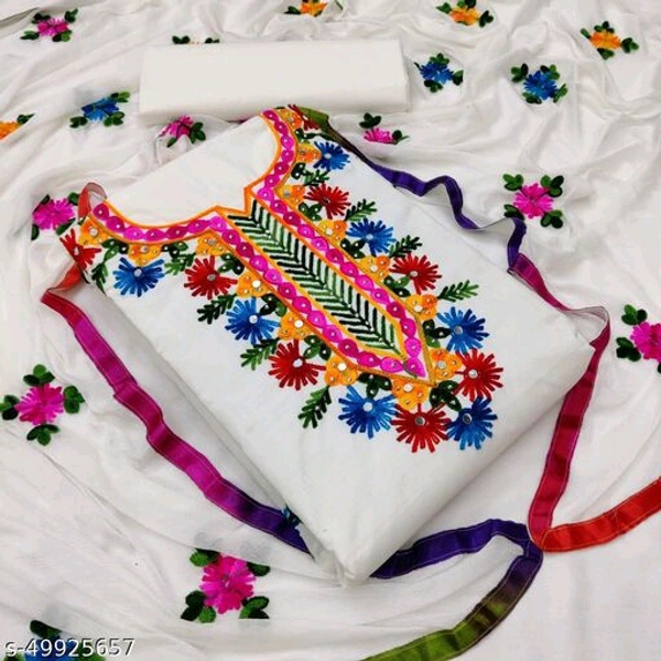 Aagyeyi Fabulous Salwar Suits & Dress Materials  - White, Un Stitched