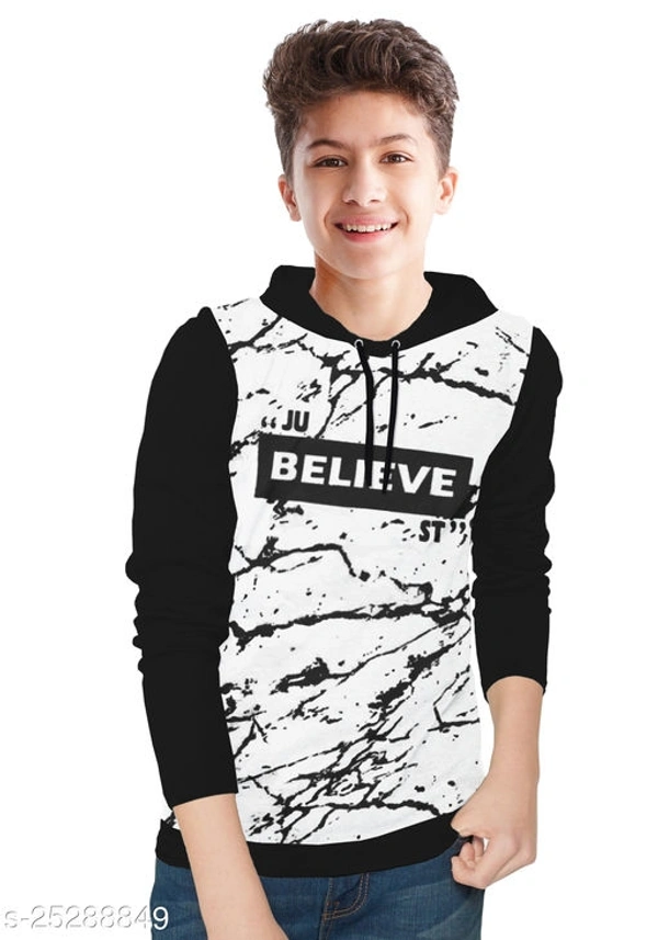 Boys Black Cotton Blend Tshirts & Polos Pack Of 1 - White, 8-9 Years