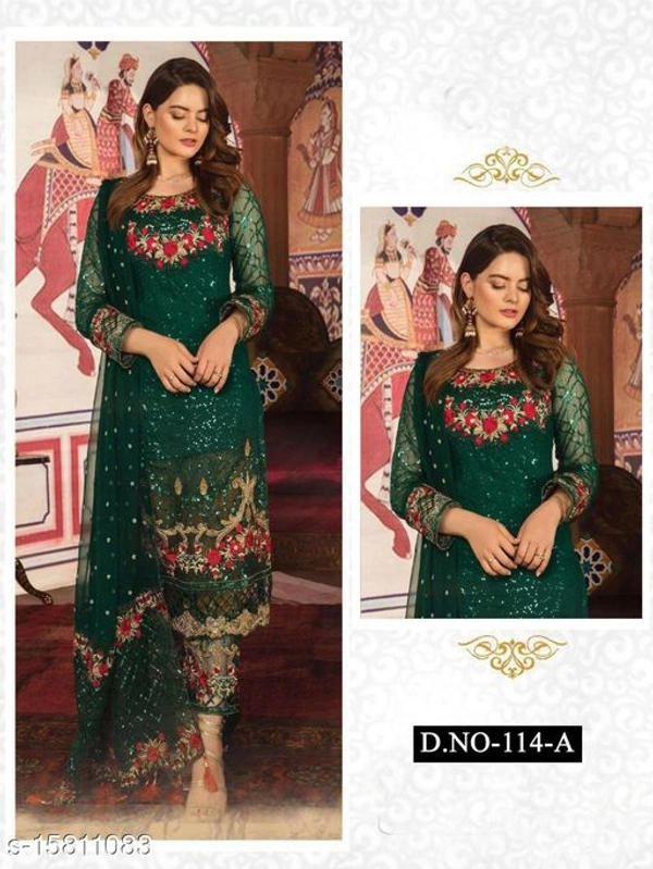 Kashvi Alluring Semi-Stitched Suits - Green, Semi Stitched