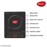 Pigeon Acer Plus 1800-Watt Induction Cooktop with 7 Indian cooking menus for easy to use and Feather touch button for long lasting, Suitable for Roti/Dosa, Deep fry/Saute, Pressure cook, Boil milk, Curry, Idli, 1 year warranty,   (Black, Feather Touch Button) - Free Size