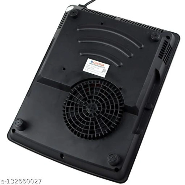 CASTOR by iBELL Induction Cooktop Manual Aluminium Electric Stove is 2000 w Auto Shut Off and over Heat Safety Protection with Press Button Control with 1 Burner, Black - Free Size