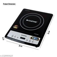 CASTOR by iBELL Induction Cooktop Manual Aluminium Electric Stove is 2000 w Auto Shut Off and over Heat Safety Protection with Press Button Control with 1 Burner, Black - Free Size