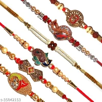 BANDHAN- Bracelet Rakhi with Roli Tika for Men(12 Piece Combo) | rakhi combos | Special Rakhi for Brother | Fancy Rakhi | Bro Rakhi | Designer Rakhi | Rakhi for small bro RB492 - Free Size