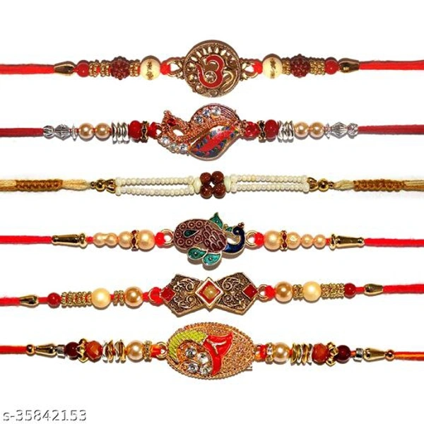 BANDHAN- Bracelet Rakhi with Roli Tika for Men(12 Piece Combo) | rakhi combos | Special Rakhi for Brother | Fancy Rakhi | Bro Rakhi | Designer Rakhi | Rakhi for small bro RB492 - Free Size