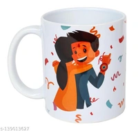 Kraftales Raksha Bandhan Gift Set Combo of Rakhi(Random Design) Greeting Card | Printed Ceramic Coffee Mug | Roli | Chawal | Rakhi /Raksha Bandhan Gift Set for Brother (300 ML) (ST6) - Free Size