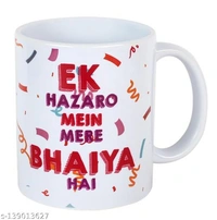 Kraftales Raksha Bandhan Gift Set Combo of Rakhi(Random Design) Greeting Card | Printed Ceramic Coffee Mug | Roli | Chawal | Rakhi /Raksha Bandhan Gift Set for Brother (300 ML) (ST6) - Free Size