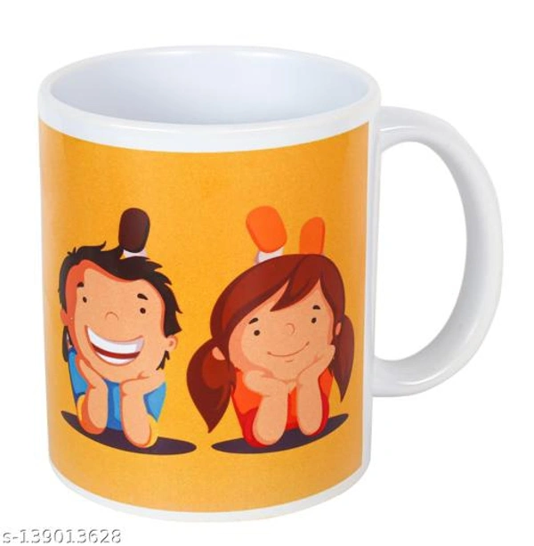 Kraftales Raksha Bandhan Gift Set Combo of Rakhi Greeting Card | Printed Ceramic Coffee Mug | Roli | Chawal | Rakhi /Raksha Bandhan Gift Set for Brother (300 ML) (ST7) - Free Size