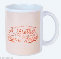 Kraftales Raksha Bandhan Gift Set Combo of Rakhi Greeting Card | Printed Ceramic Coffee Mug | Roli | Chawal | Rakhi /Raksha Bandhan Gift Set for Brother (300 ML) (ST3) - Free Size