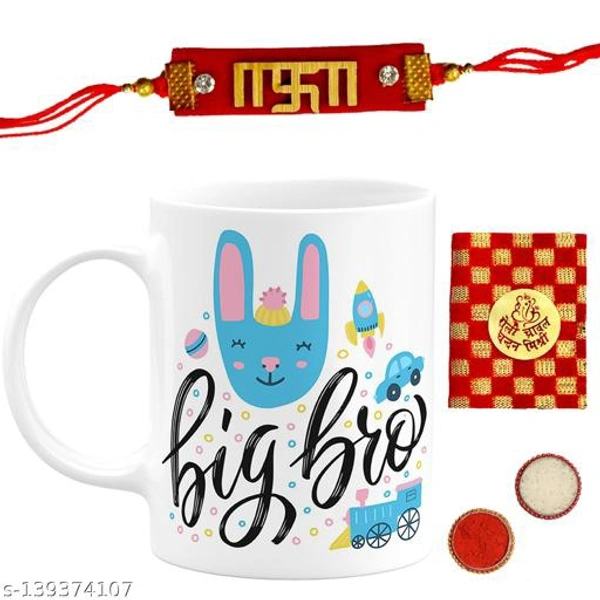 Mug for Brother sister Rakhi Gift Set For Brother Sister Bhaiya Bro Combo With Roli Chawal (S-216) - Free Size