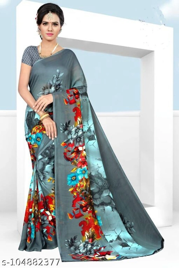 DAILEY WERE PRINTS SAREES - Grey, Free Size