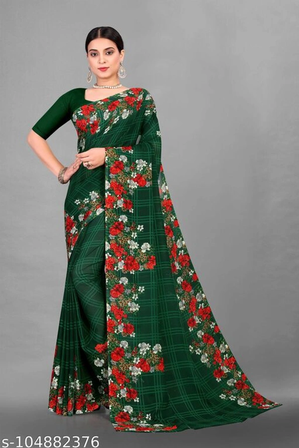 DAILEY WERE PRINTS SAREES - Green, Free Size